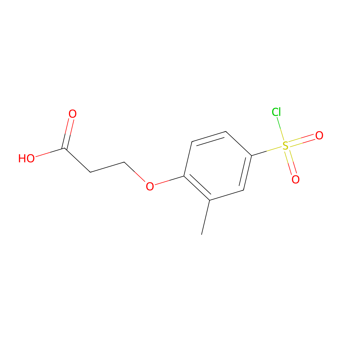 3-[4-(Chlorosulfonyl)-2-methylphenoxy]propanoic acid molecular structure, CAS 1016822-12-0