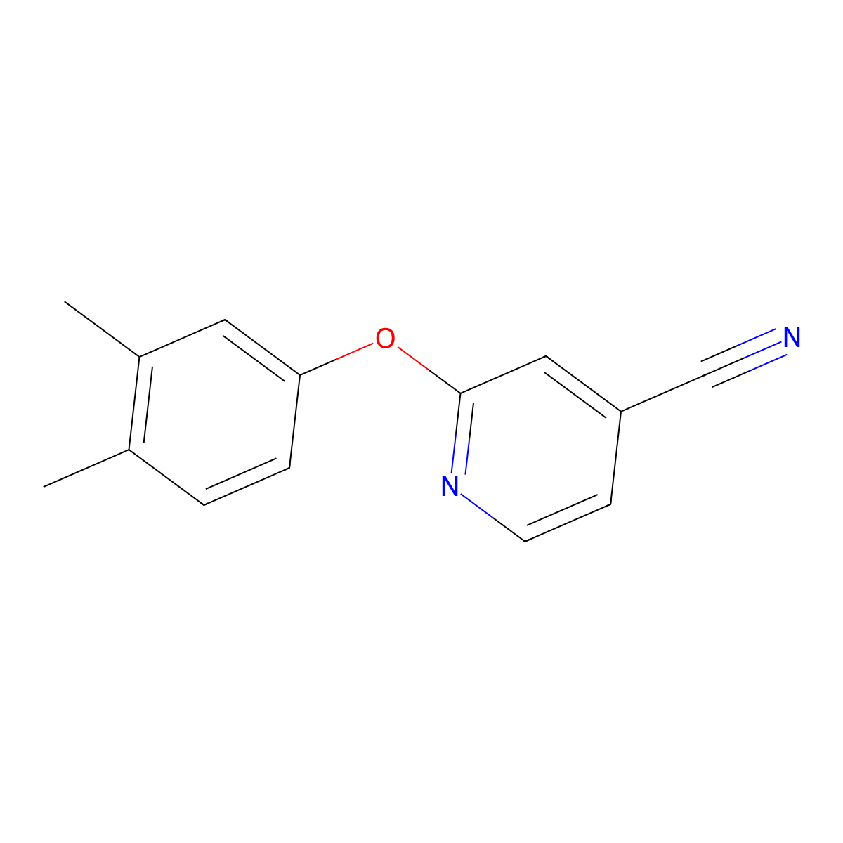 2-(3,4-Dimethylphenoxy)pyridine-4-carbonitrile molecular structure, CAS 1016822-48-2