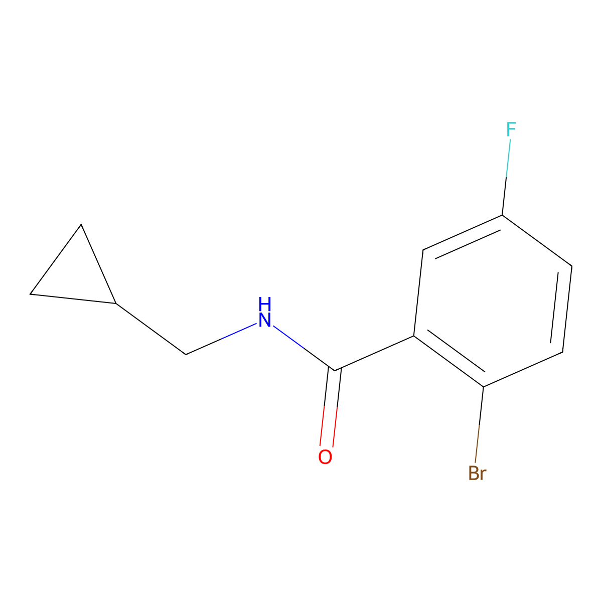 2-bromo-N-(cyclopropylmethyl)-5-fluorobenzamide molecular structure, CAS 1016822-63-1