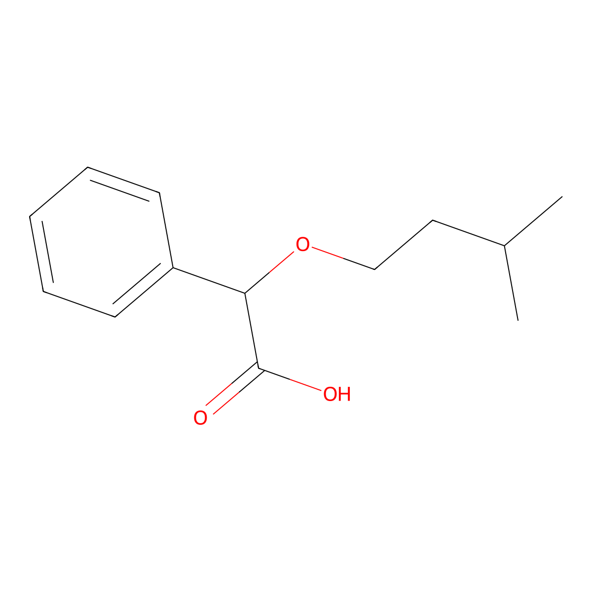 2-(3-Methylbutoxy)-2-phenylacetic acid molecular structure, CAS 1016822-98-2