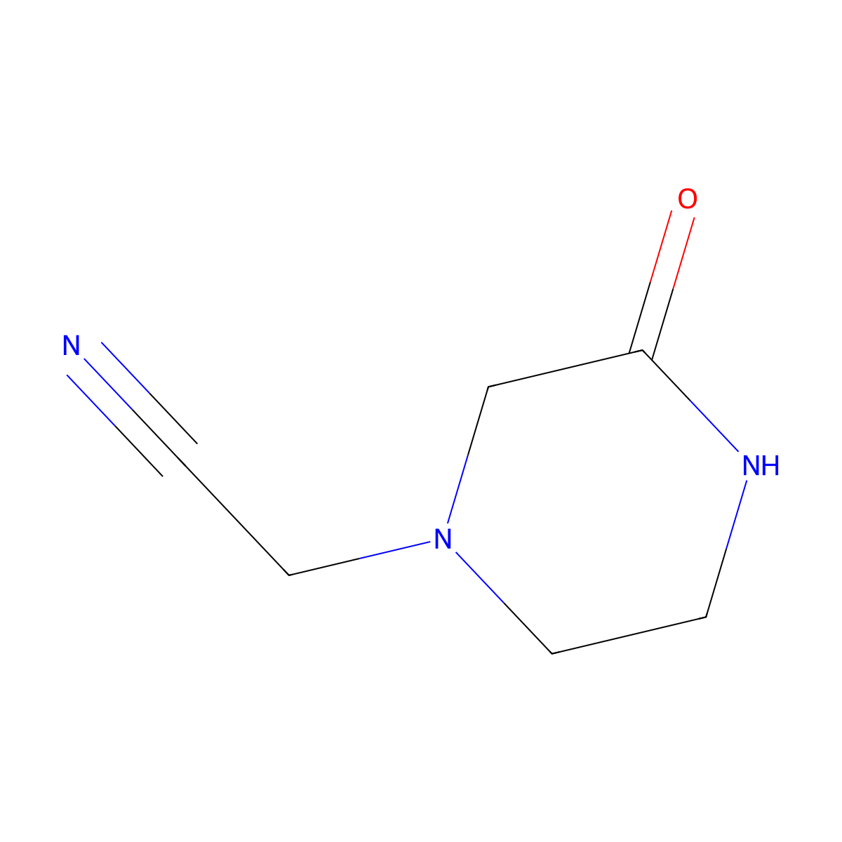 2-(3-Oxopiperazin-1-yl)acetonitrile molecular structure, CAS 1016823-35-0