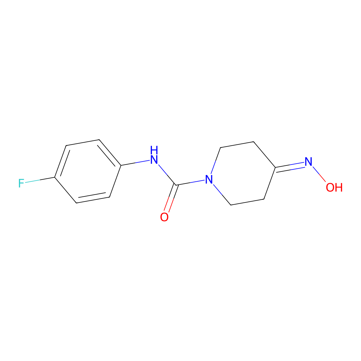 N-(4-fluorophenyl)-4-(hydroxyimino)piperidine-1-carboxamide molecular structure, CAS 1016823-71-4