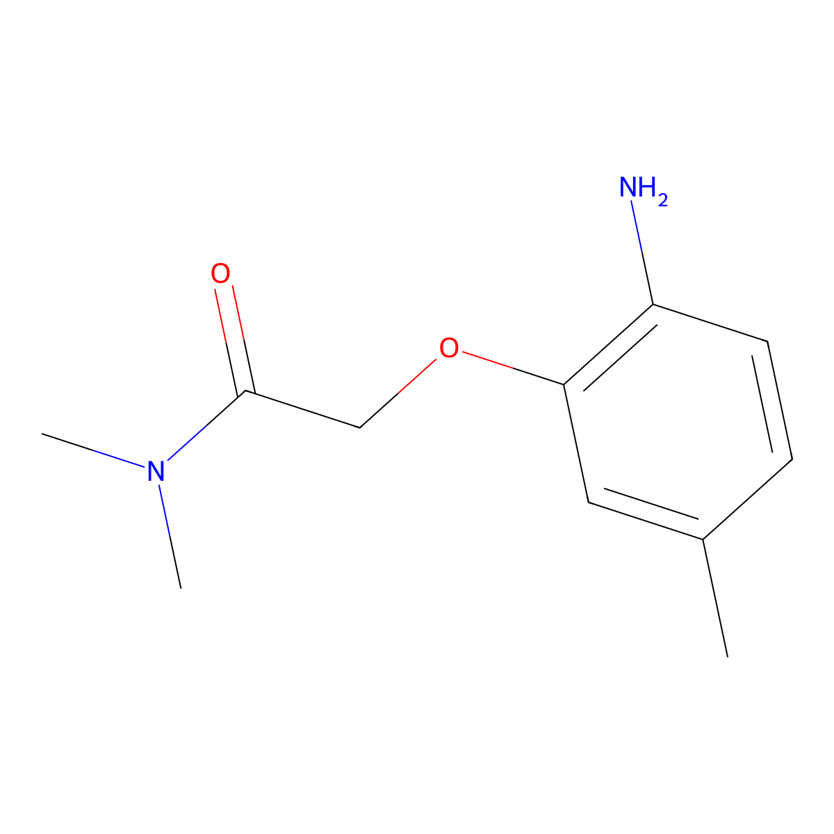 2-(2-amino-5-methylphenoxy)-N,N-dimethylacetamide molecular structure, CAS 1016824-15-9