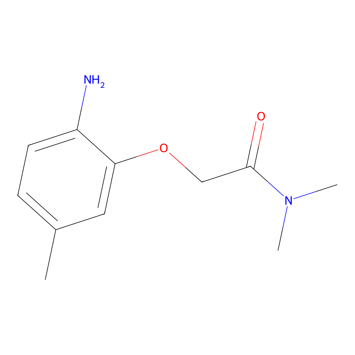 2-(2-amino-5-methylphenoxy)-N,N-dimethylacetamide molecular structure, CAS 1016824-15-9
