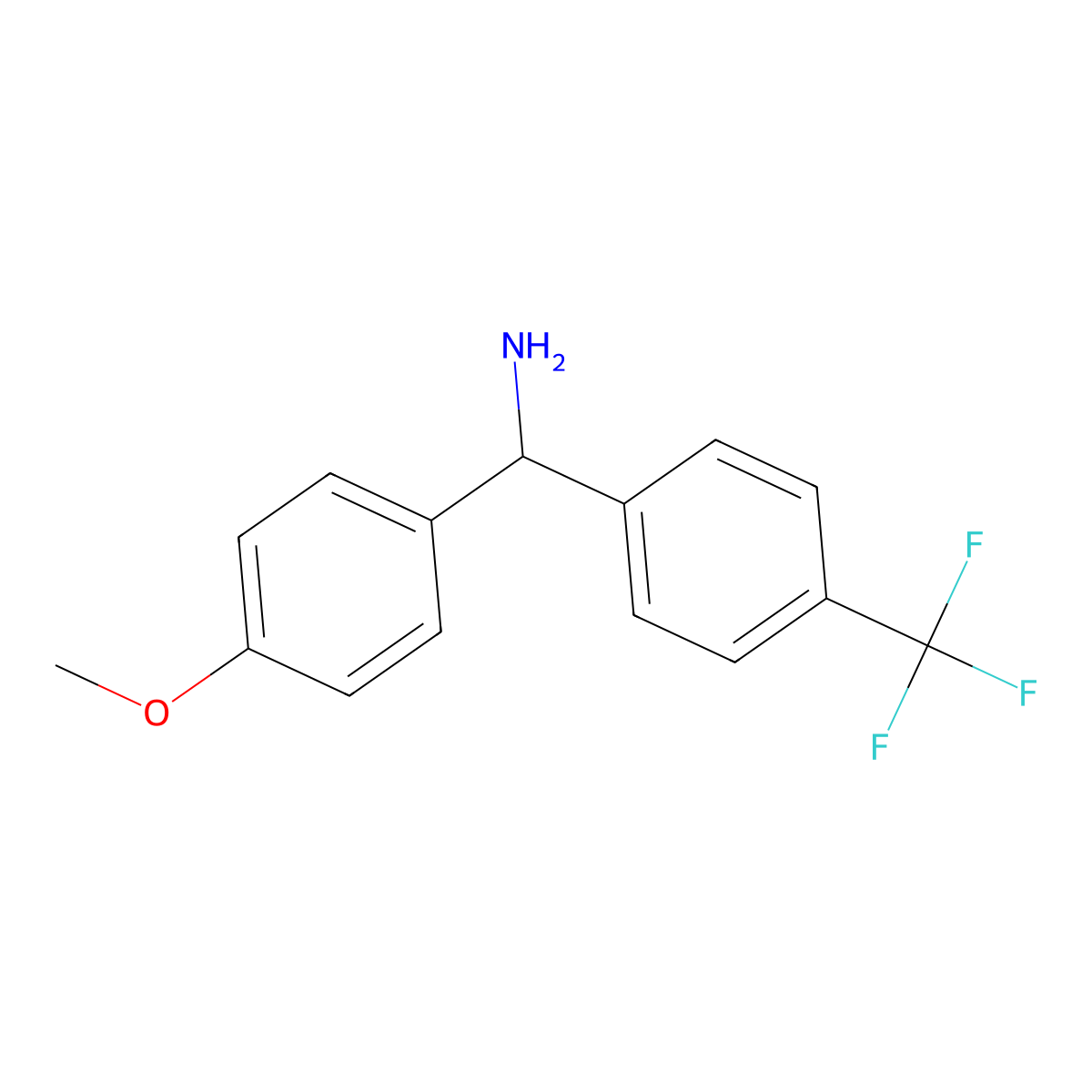 (4-Methoxyphenyl)[4-(trifluoromethyl)phenyl]methanamine molecular structure, CAS 1016825-22-1