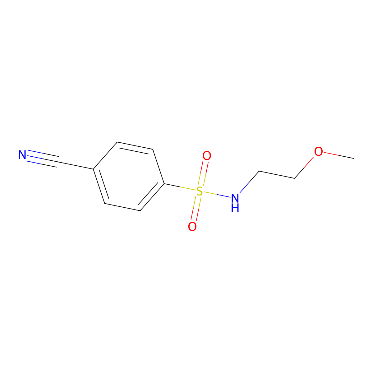 4-cyano-N-(2-methoxyethyl)benzene-1-sulfonamide molecular structure, CAS 1016826-53-1