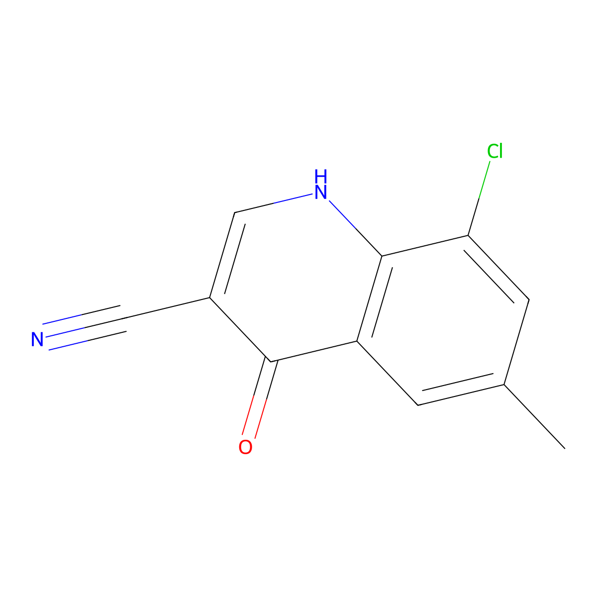 8-Chloro-6-methyl-4-oxo-1,4-dihydroquinoline-3-carbonitrile molecular structure, CAS 1016827-93-2