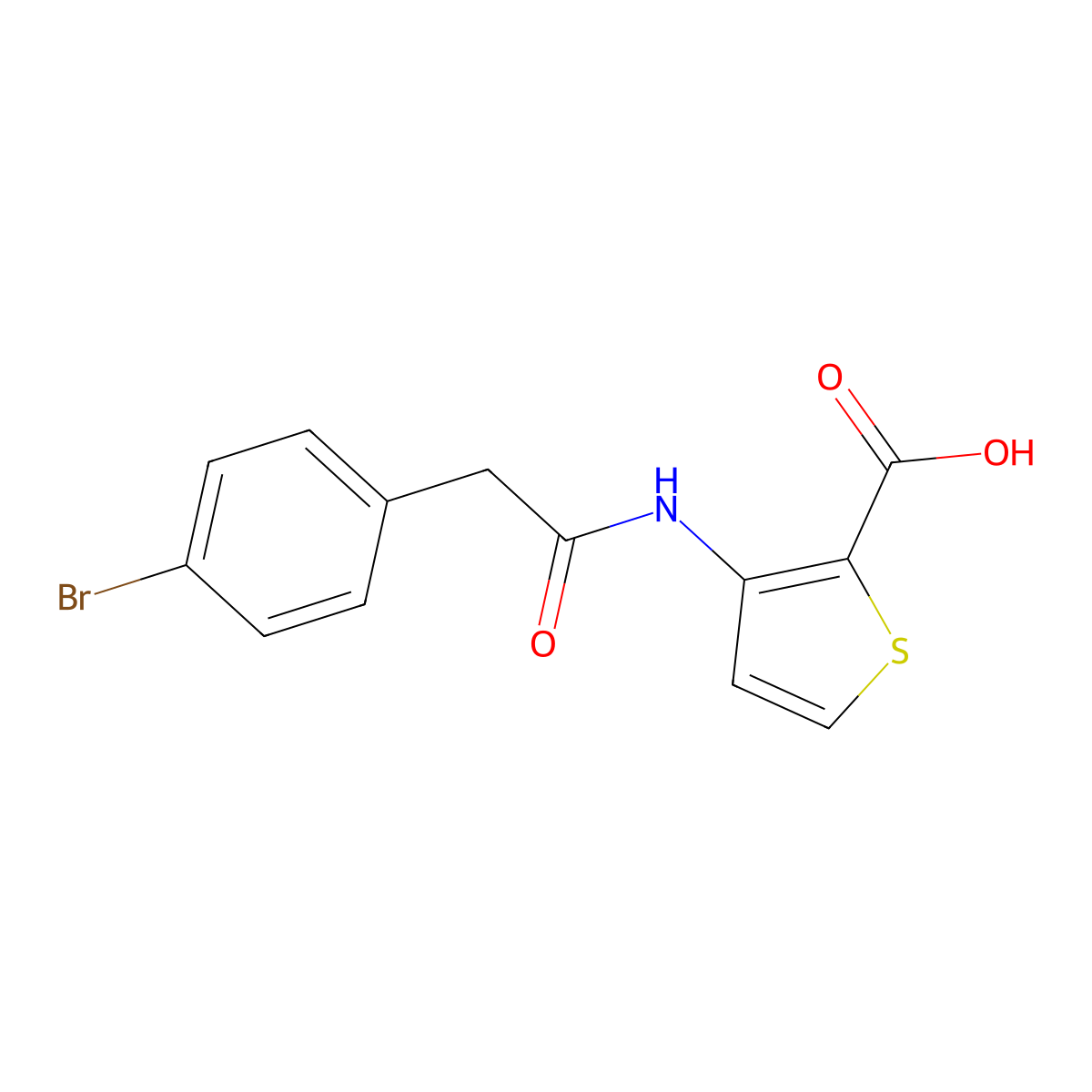 3-[2-(4-Bromophenyl)acetamido]thiophene-2-carboxylic acid molecular structure, CAS 1016828-19-5