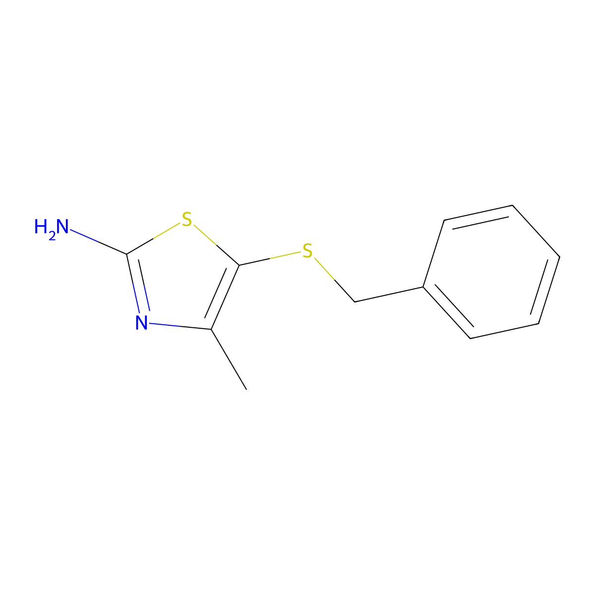 5-Benzylsulfanyl-4-methyl-1,3-thiazol-2-amine molecular structure, CAS 1016828-23-1