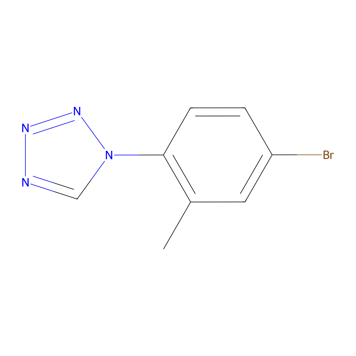 1-(4-bromo-2-methylphenyl)-1H-tetrazole molecular structure, CAS 1016828-38-8