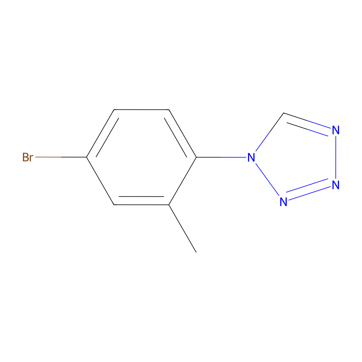 1-(4-bromo-2-methylphenyl)-1H-tetrazole molecular structure, CAS 1016828-38-8