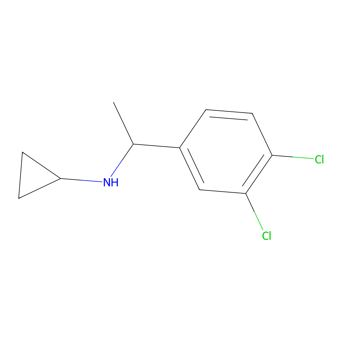 N-[1-(3,4-dichlorophenyl)ethyl]cyclopropanamine molecular structure, CAS 1016829-30-3