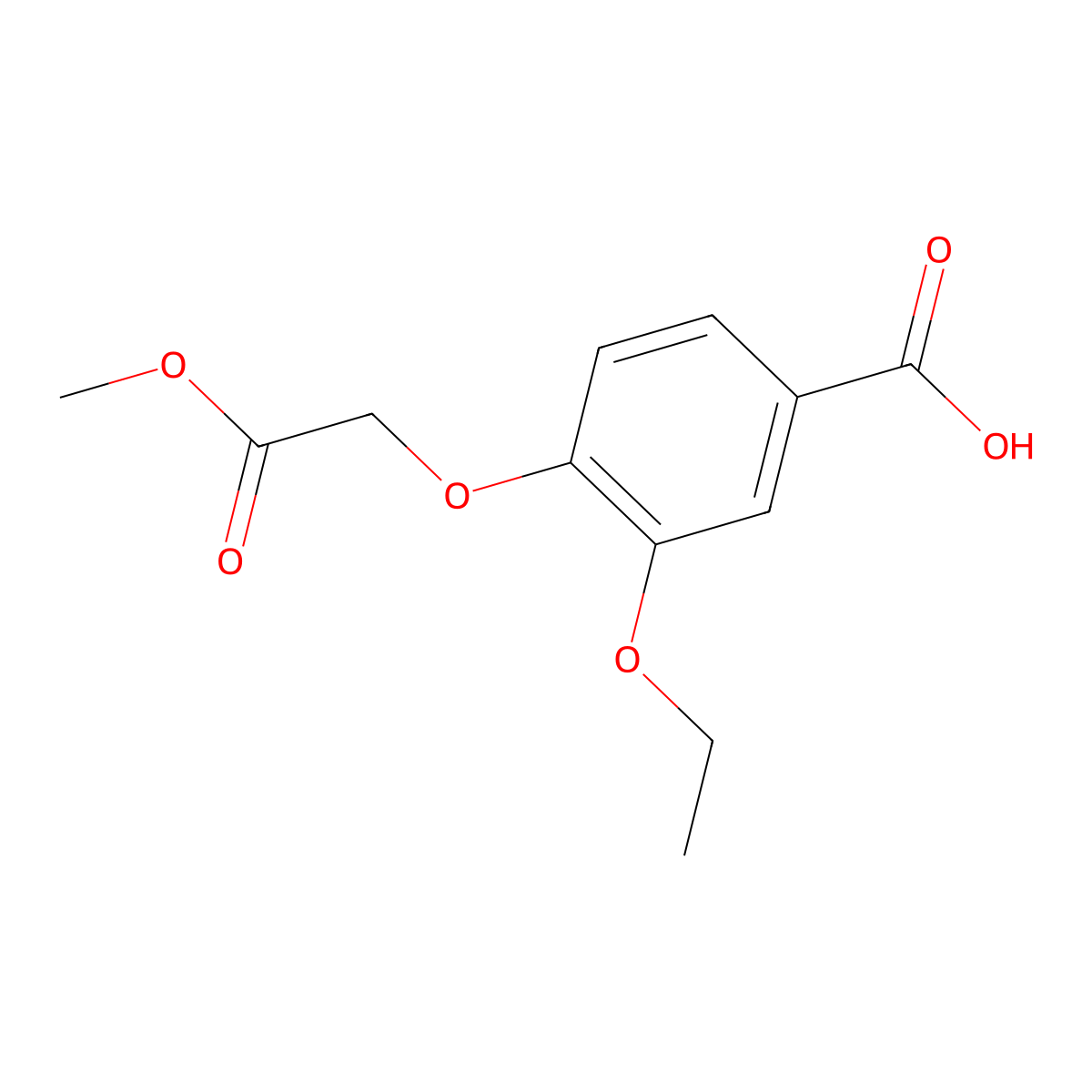 3-Ethoxy-4-(2-methoxy-2-oxoethoxy)benzoic acid molecular structure, CAS 1016829-67-6