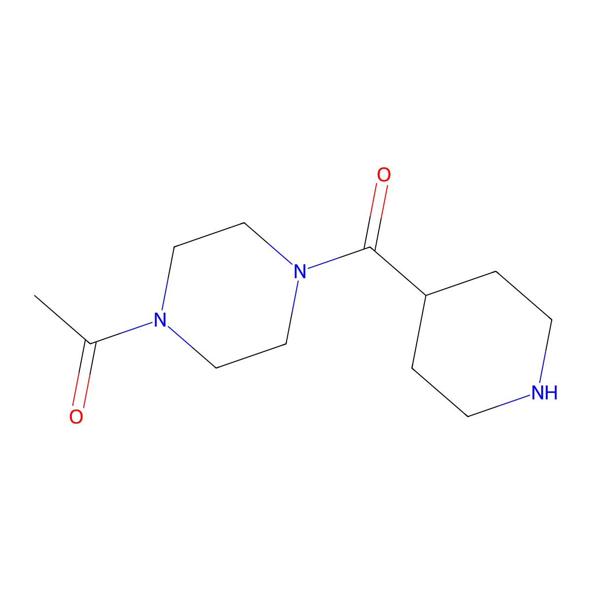 1-(4-(Piperidine-4-carbonyl)piperazin-1-yl)ethanone molecular structure, CAS 1016829-93-8