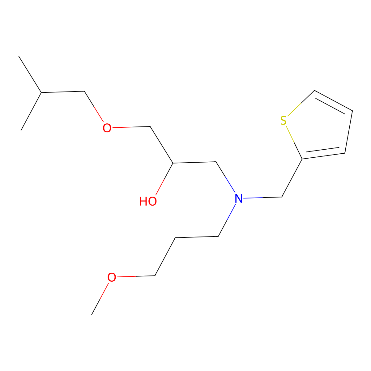 1-[(3-Methoxypropyl)(2-thienylmethyl)amino]-3-(2-methylpropoxy)-2-propanol molecular structure, CAS 1016831-34-7
