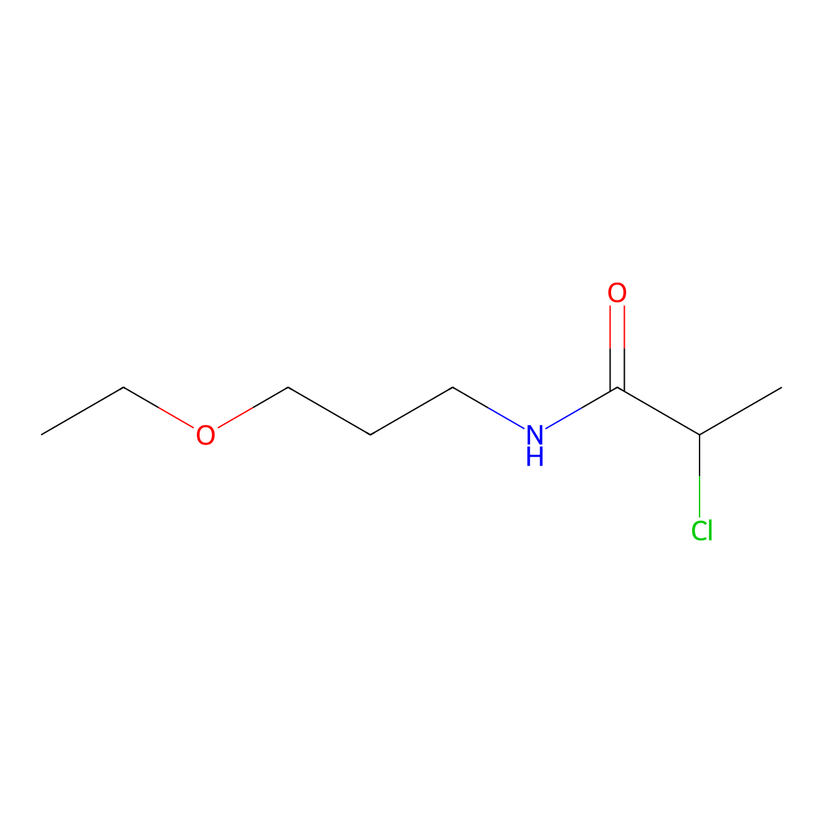 2-chloro-N-(3-ethoxypropyl)propanamide molecular structure, CAS 1016831-56-3