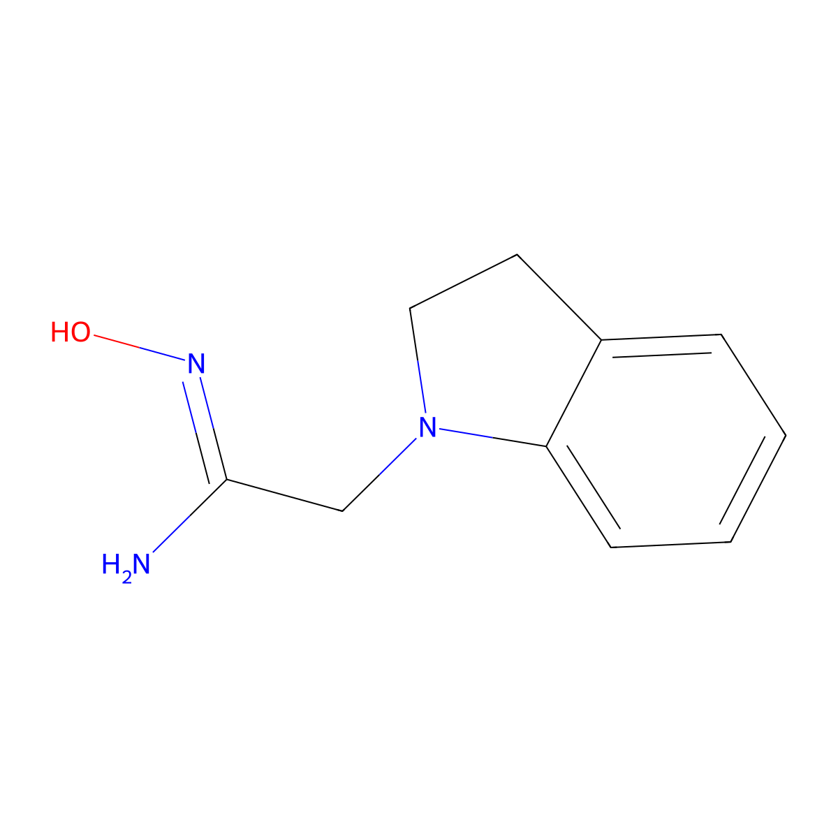 2-(2,3-dihydro-1H-indol-1-yl)-N'-hydroxyethanimidamide molecular structure, CAS 1016831-95-0