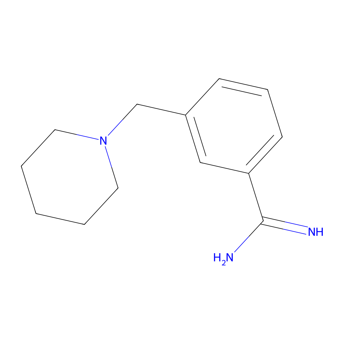 3-(Piperidin-1-ylmethyl)benzene-1-carboximidamide molecular structure, CAS 1016832-39-5