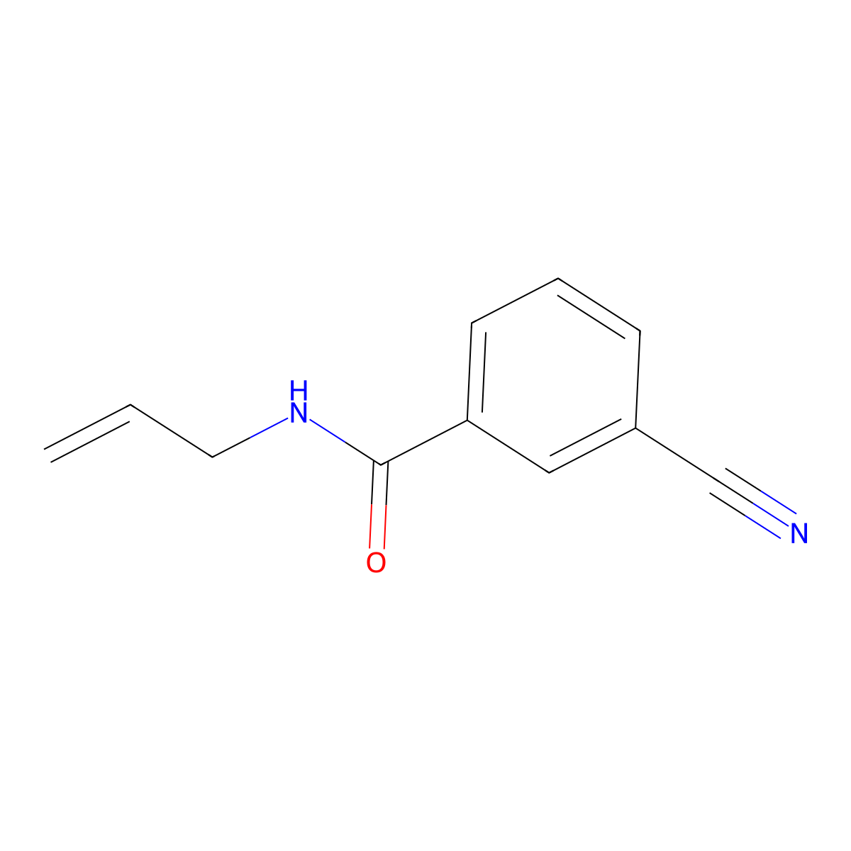 3-cyano-N-(prop-2-en-1-yl)benzamide molecular structure, CAS 1016832-46-4
