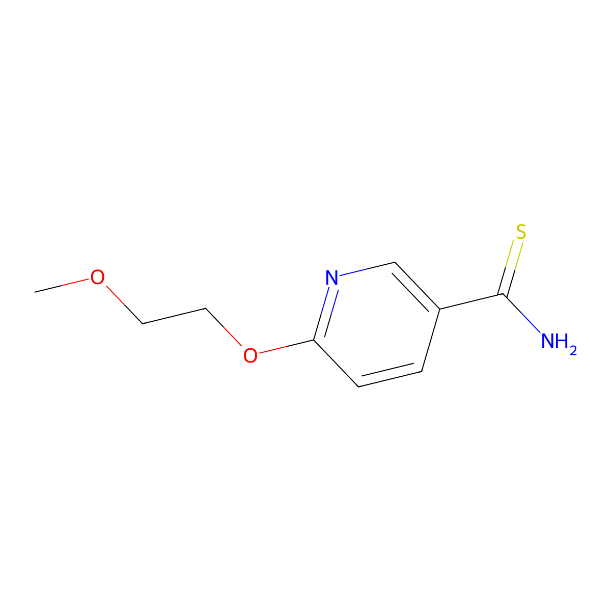 6-(2-Methoxyethoxy)pyridine-3-carbothioamide molecular structure, CAS 1016833-69-4