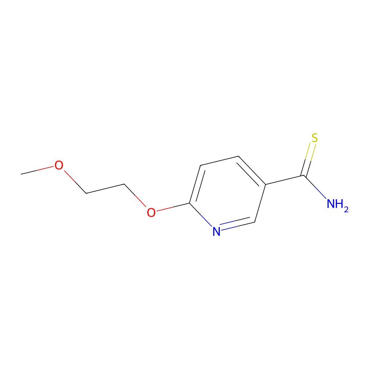 6-(2-Methoxyethoxy)pyridine-3-carbothioamide molecular structure, CAS 1016833-69-4