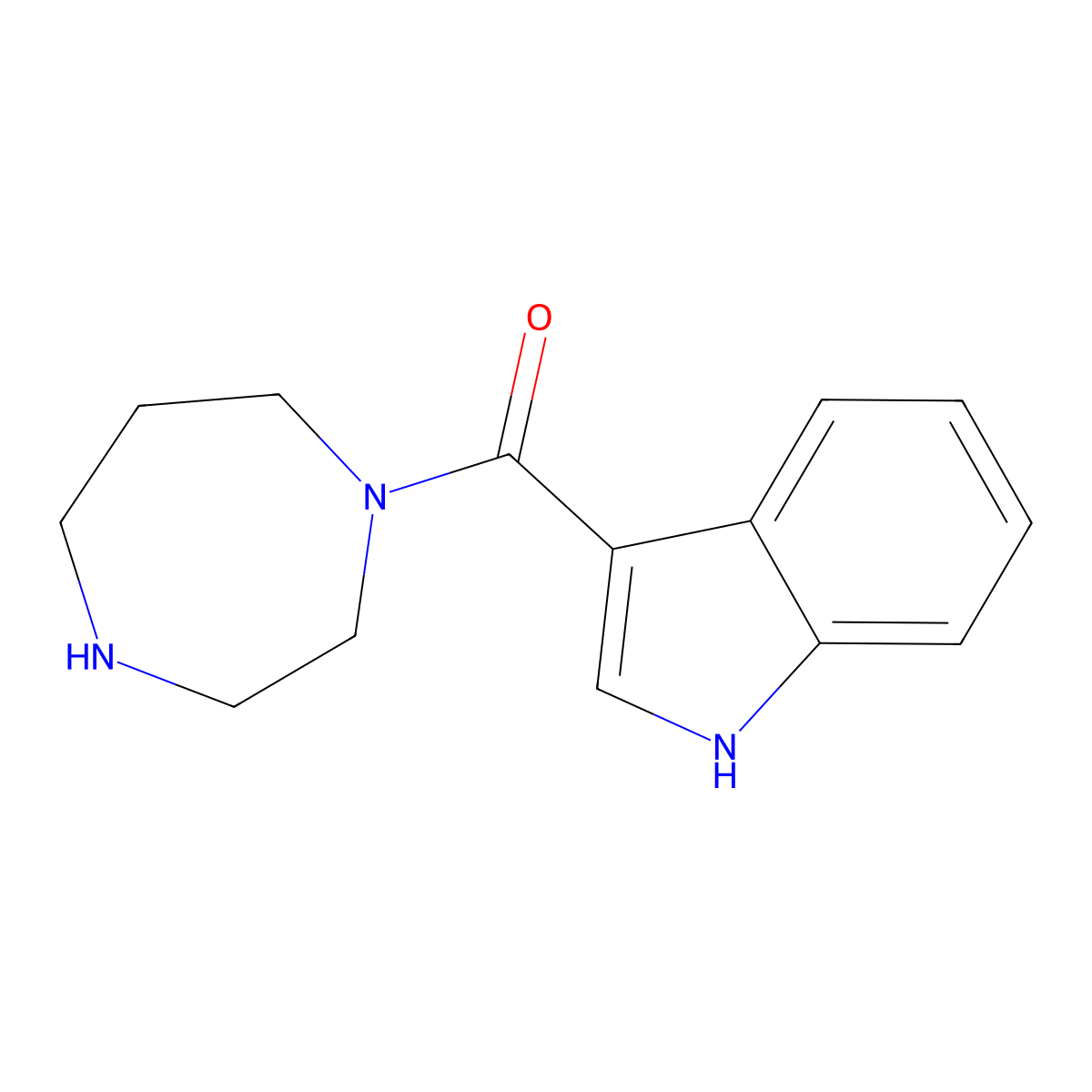 3-(1,4-diazepane-1-carbonyl)-1H-indole molecular structure, CAS 1016833-94-5