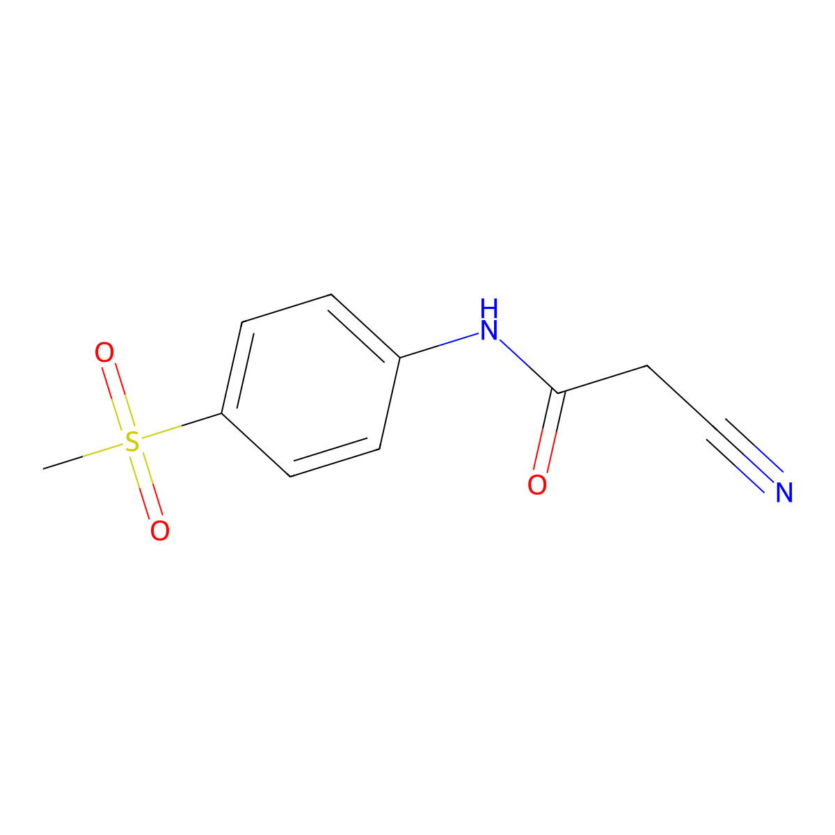 2-Cyano-N-(4-(methylsulfonyl)phenyl)acetamide molecular structure, CAS 1016833-99-0