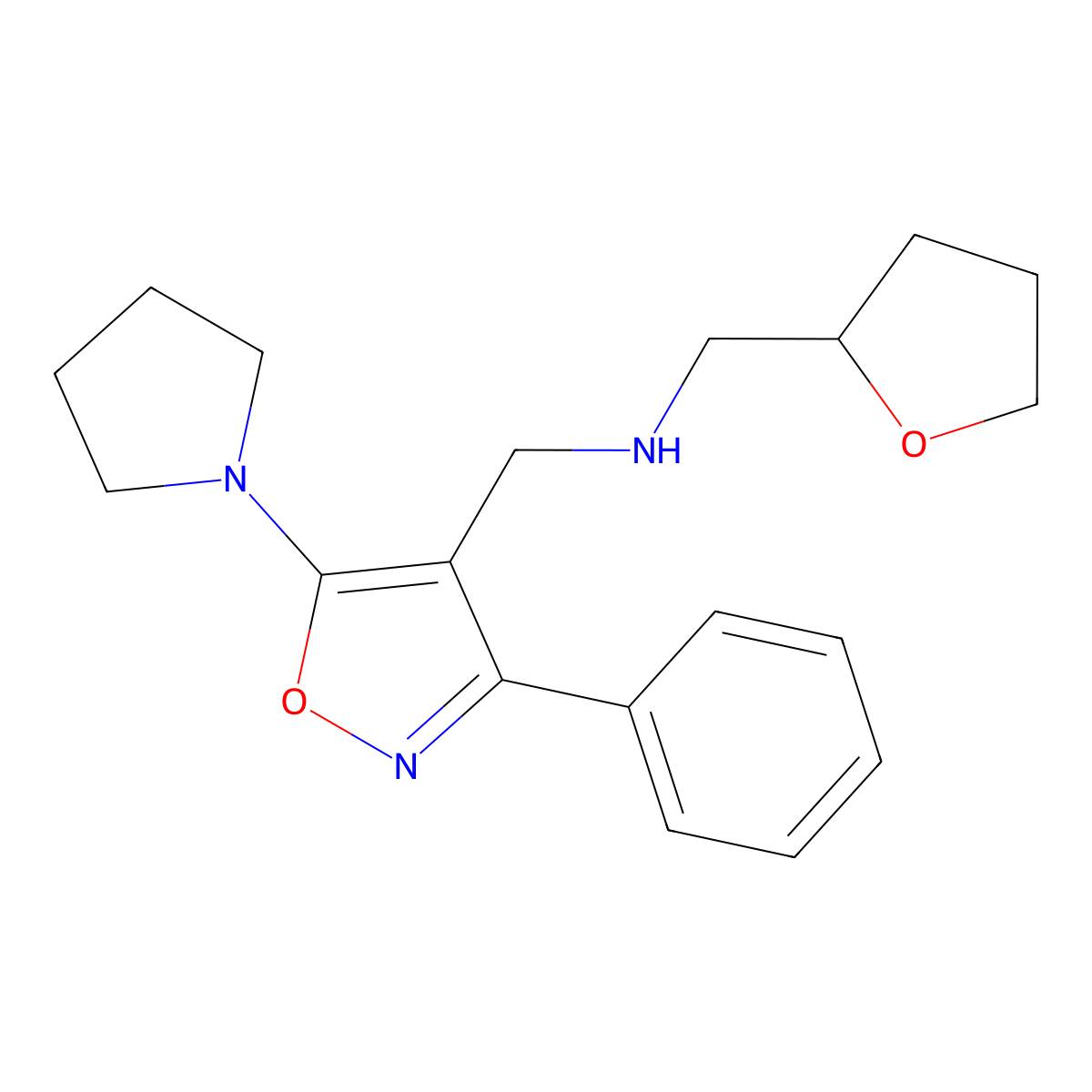 [(Oxolan-2-yl)methyl]({[3-phenyl-5-(pyrrolidin-1-yl)-1,2-oxazol-4-yl]methyl})amine molecular structure, CAS 1016834-33-5