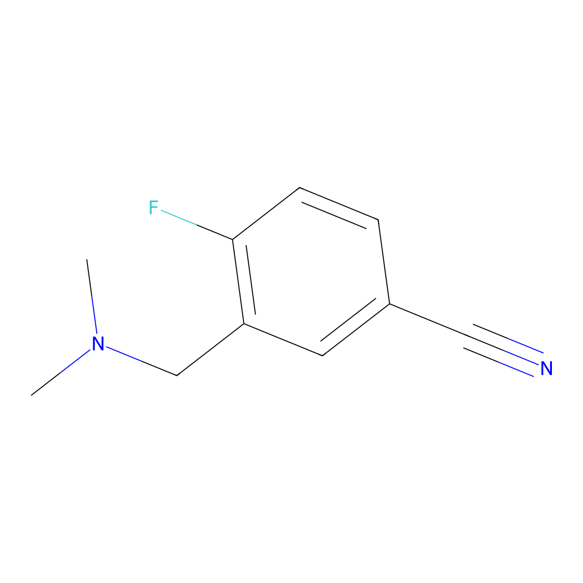 3-((Dimethylamino)methyl)-4-fluorobenzonitrile molecular structure, CAS 1016834-55-1