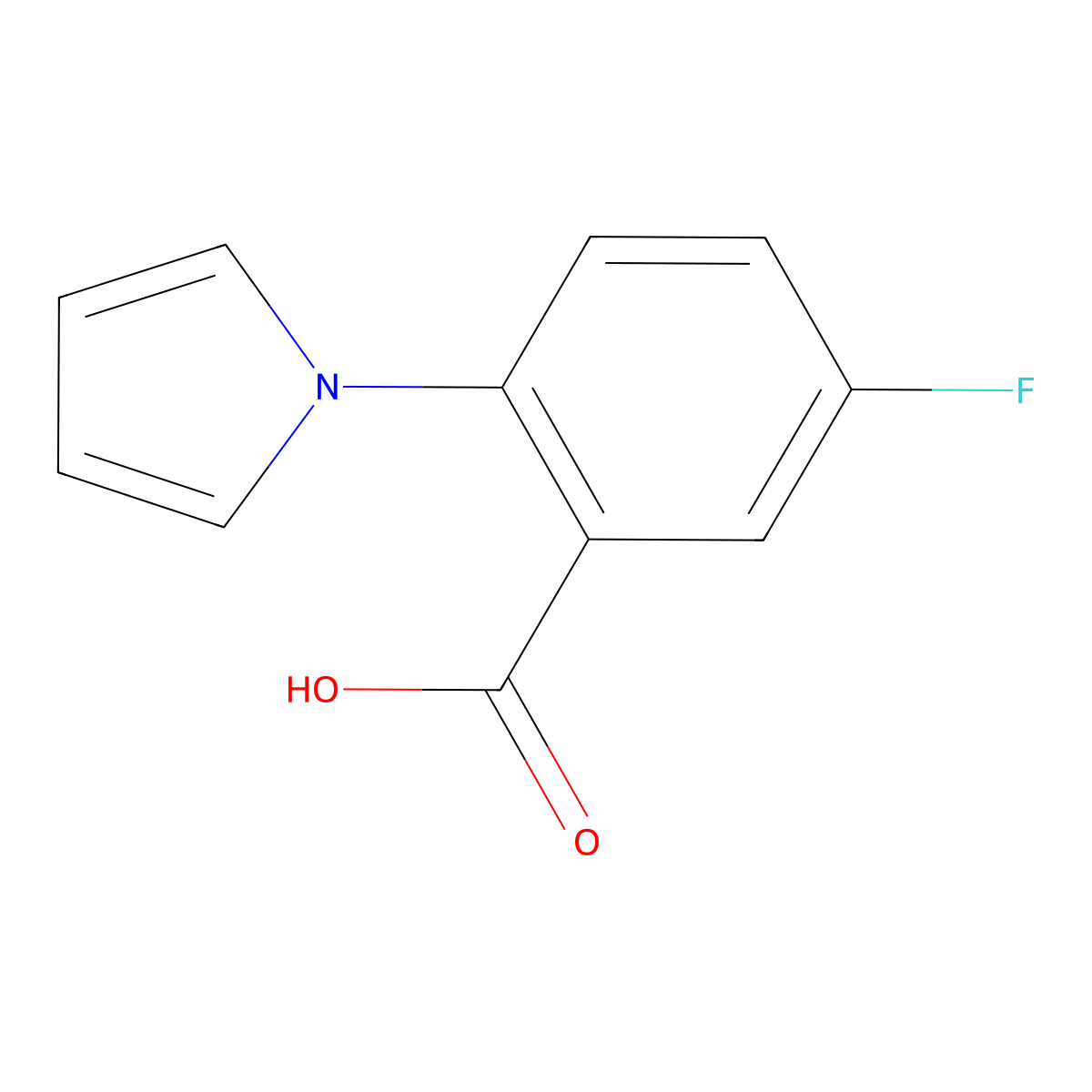 5-fluoro-2-(1H-pyrrol-1-yl)benzoic acid molecular structure, CAS 1016835-48-5
