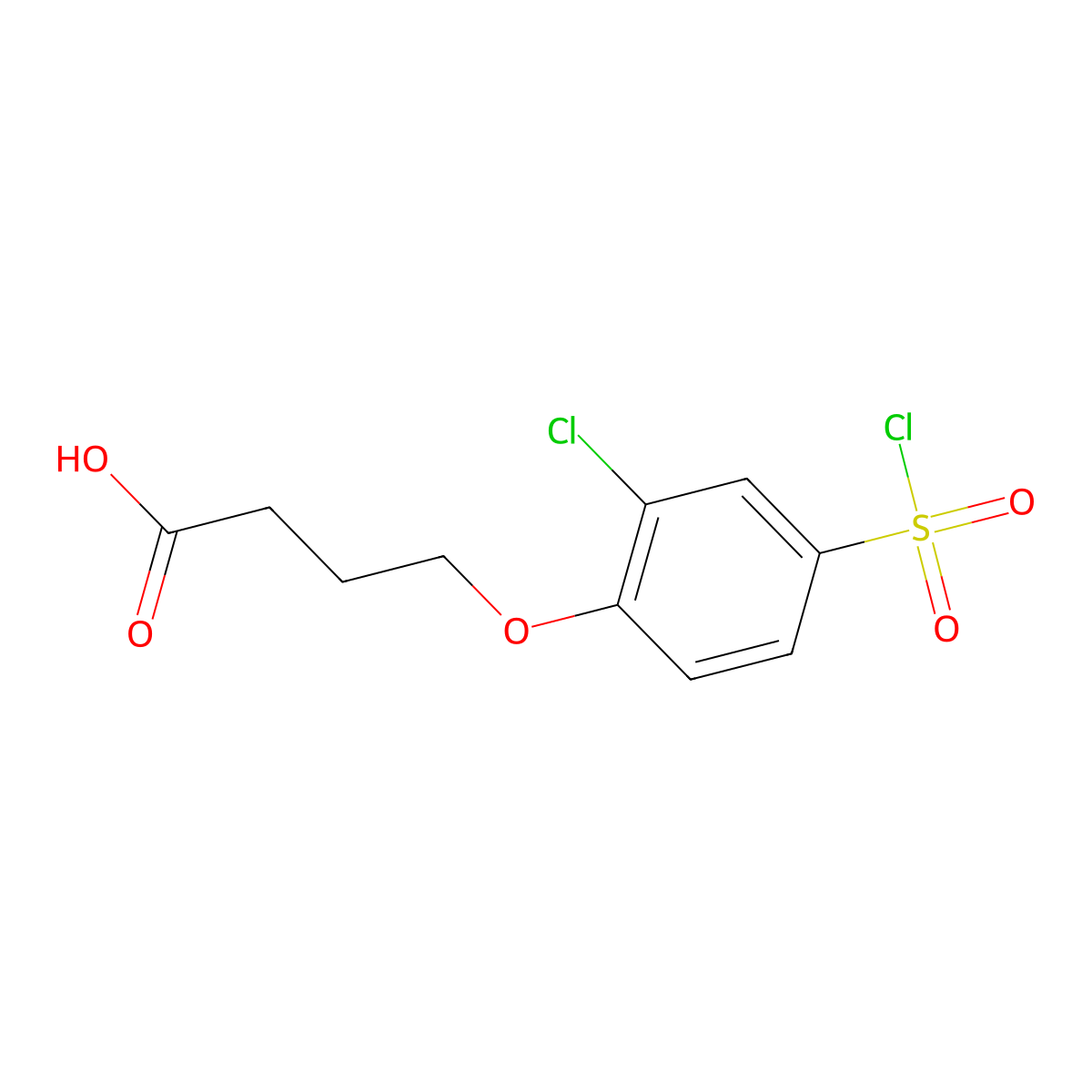 4-[2-Chloro-4-(chlorosulfonyl)phenoxy]butanoic acid molecular structure, CAS 1016835-63-4