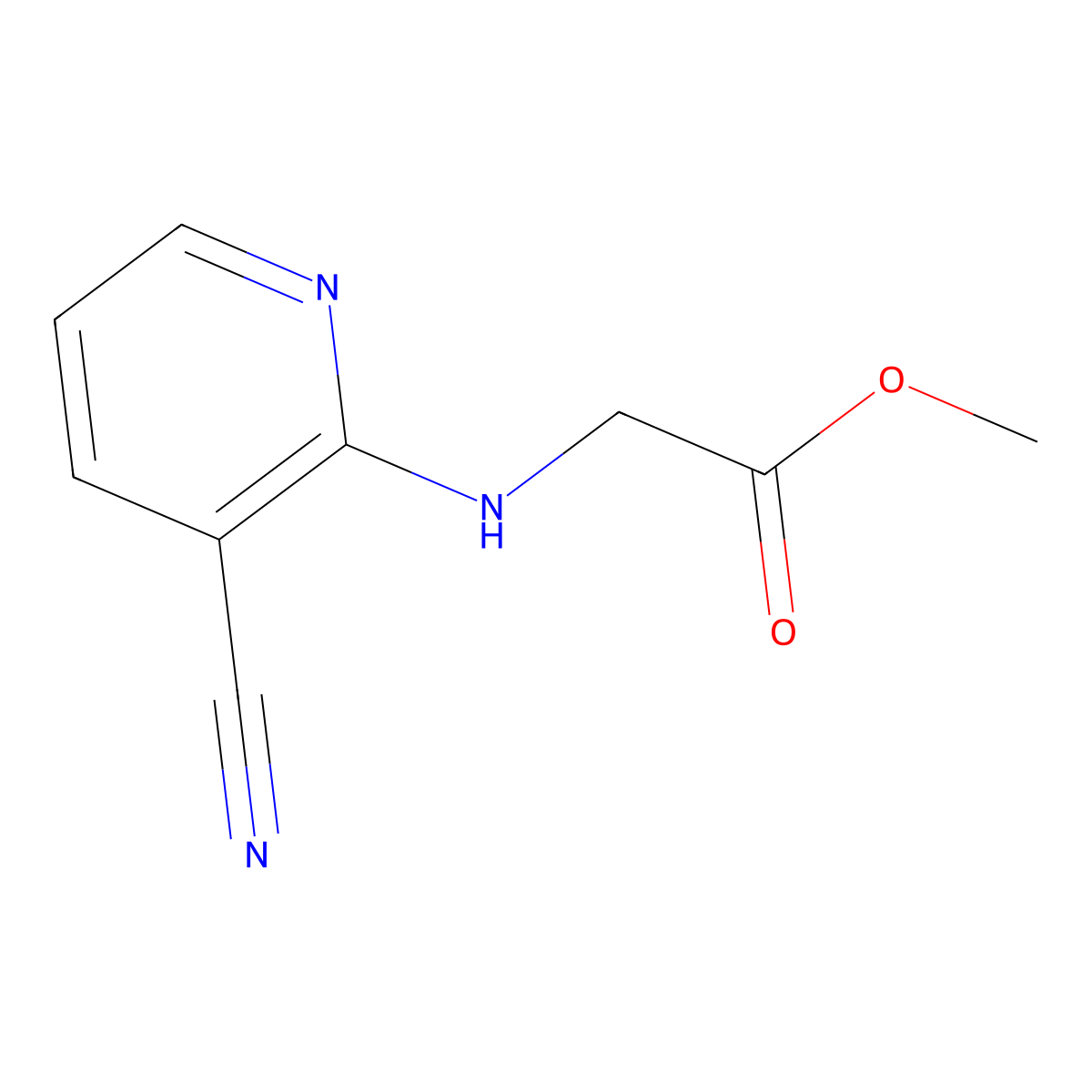 Methyl 2-[(3-cyanopyridin-2-yl)amino]acetate molecular structure, CAS 1016835-70-3