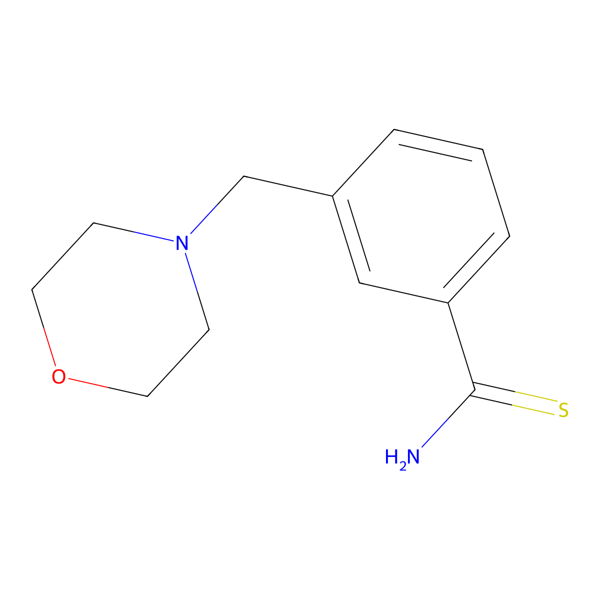 3-(Morpholin-4-ylmethyl)benzene-1-carbothioamide molecular structure, CAS 1016836-55-7