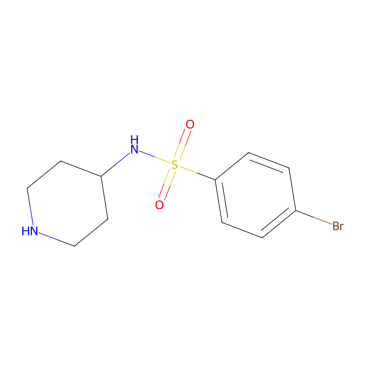 4-Bromo-N-(piperidin-4-yl)benzenesulfonamide molecular structure, CAS 1016837-14-1