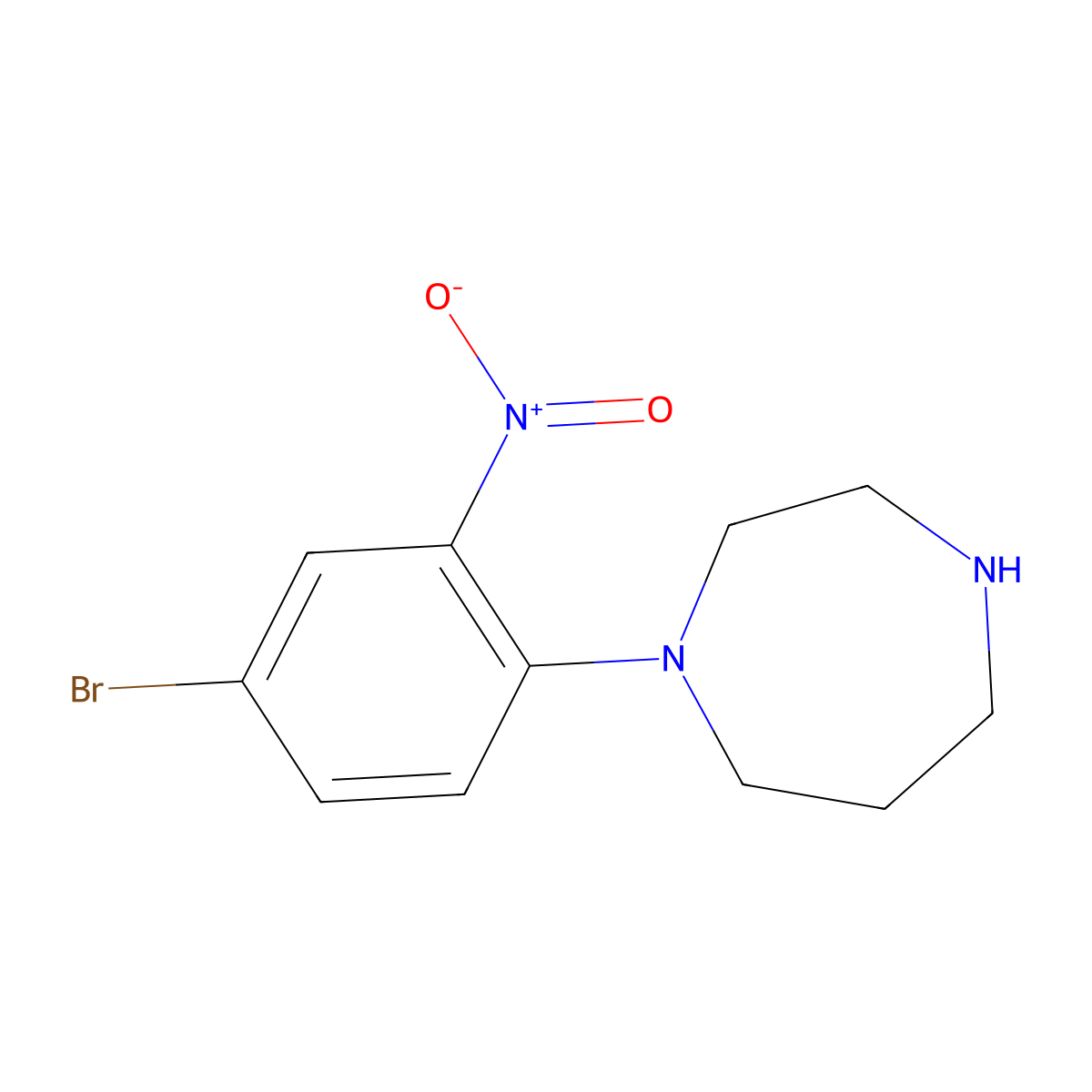 1-(4-Bromo-2-nitrophenyl)-1,4-diazepane molecular structure, CAS 1016837-21-0