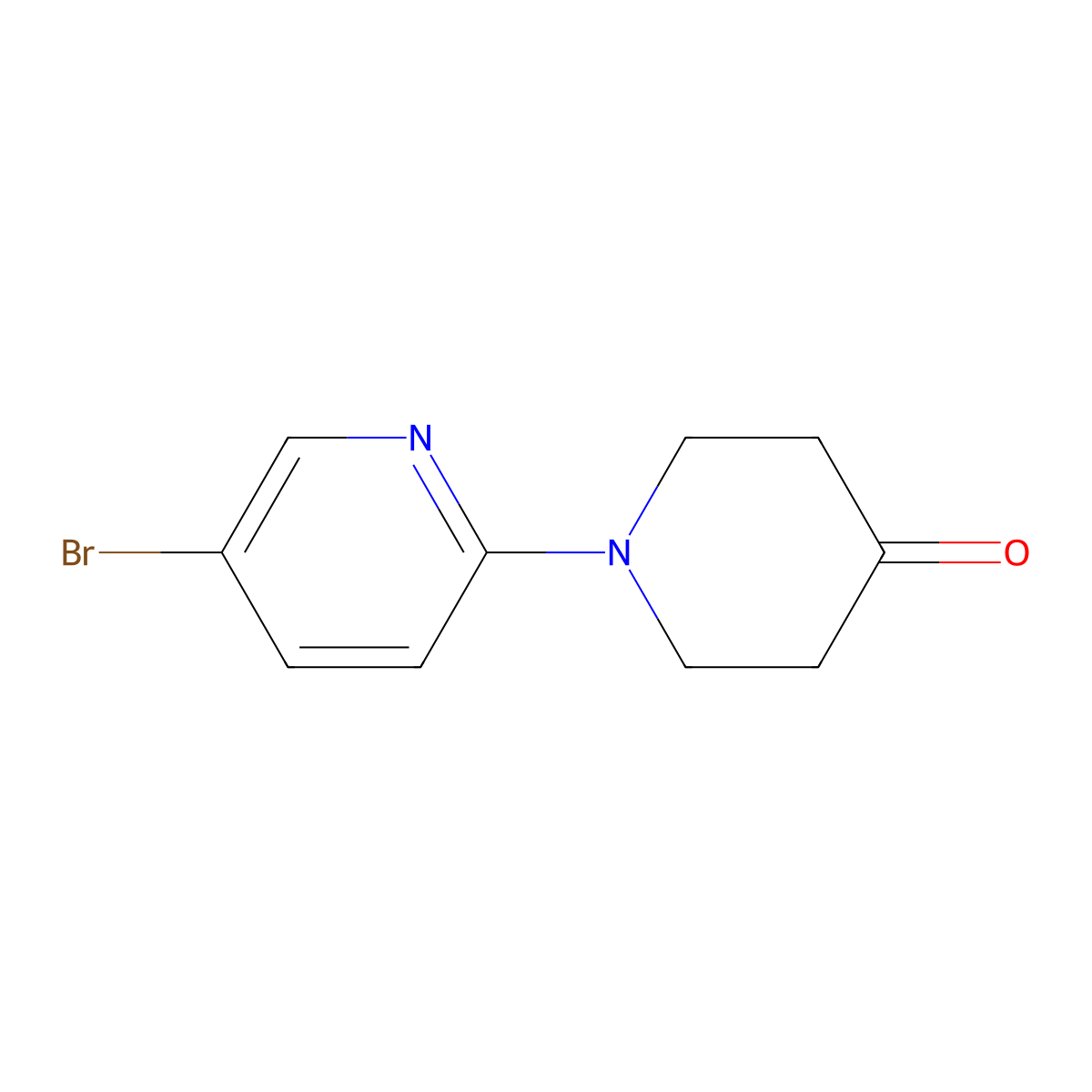 1-(5-Bromopyridin-2-YL)piperidin-4-one molecular structure, CAS 1016837-36-7