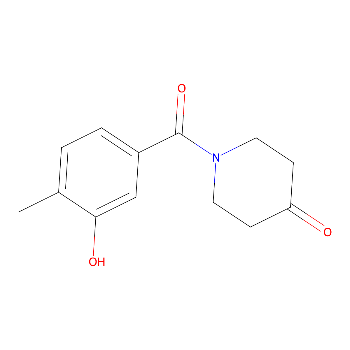 1-(3-Hydroxy-4-methylbenzoyl)-4-piperidinone molecular structure, CAS 1016837-55-0