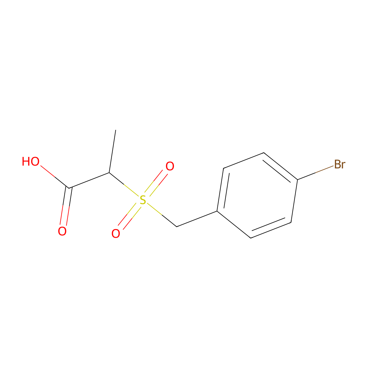 2-[(4-Bromophenyl)methanesulfonyl]propanoic acid molecular structure, CAS 1016837-87-8