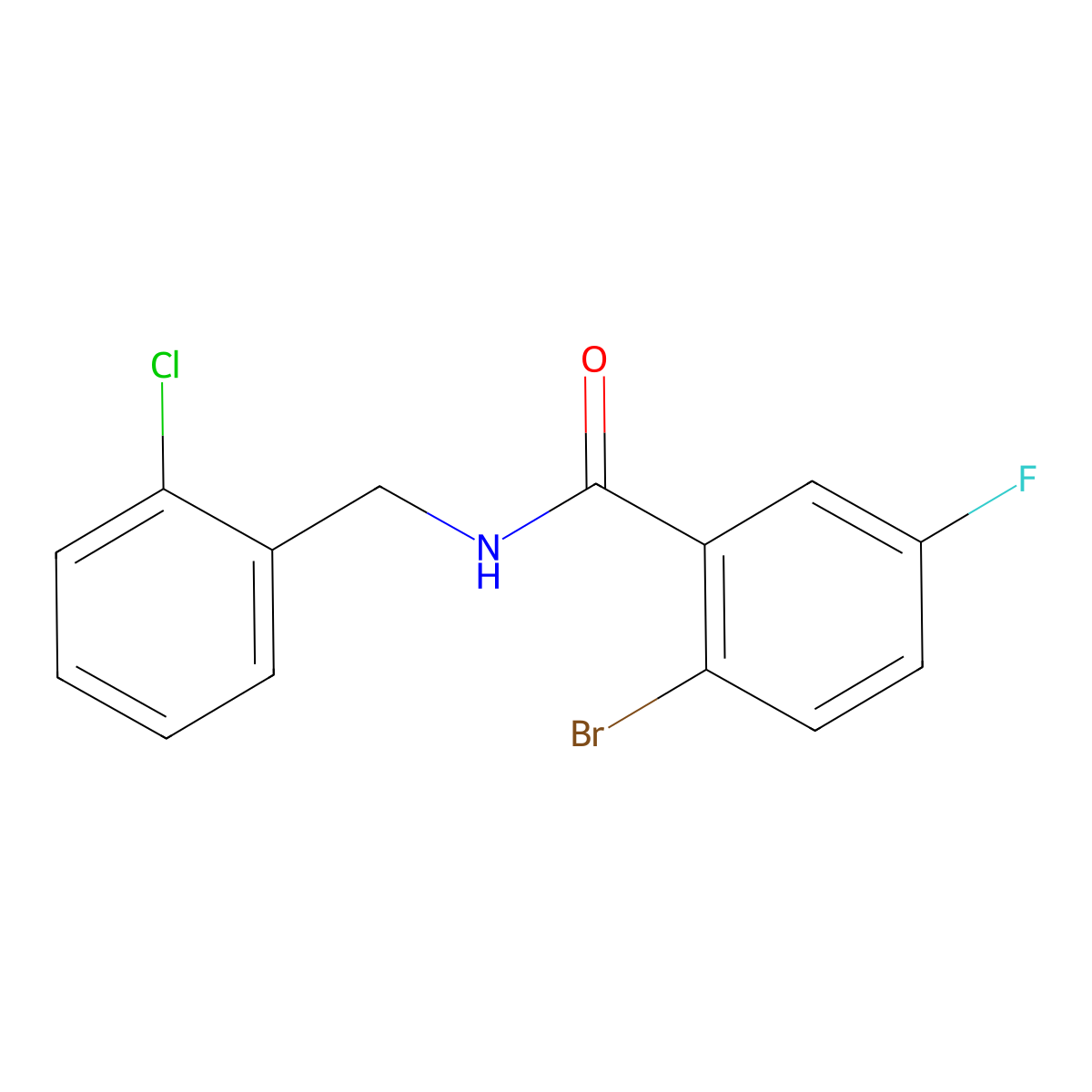 2-bromo-N-[(2-chlorophenyl)methyl]-5-fluorobenzamide molecular structure, CAS 1016837-89-0
