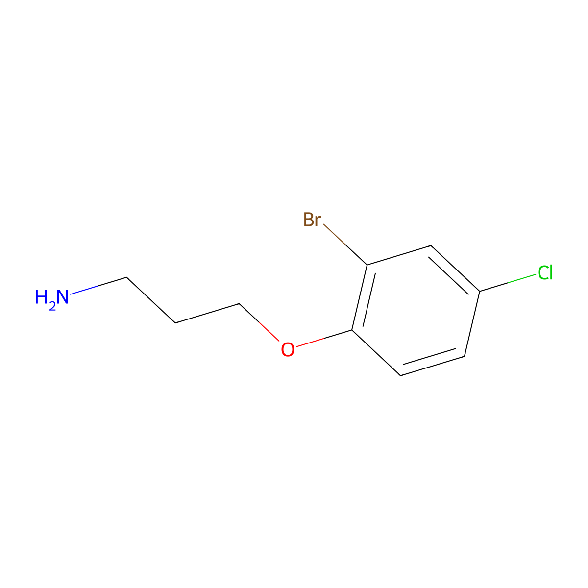 3-(2-Bromo-4-chlorophenoxy)propan-1-amine molecular structure, CAS 1016838-15-5
