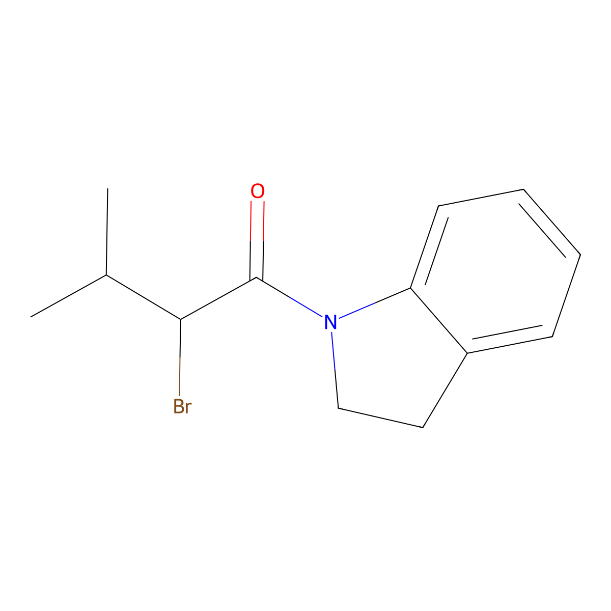 2-bromo-1-(2,3-dihydro-1H-indol-1-yl)-3-methylbutan-1-one molecular structure, CAS 1016838-76-8
