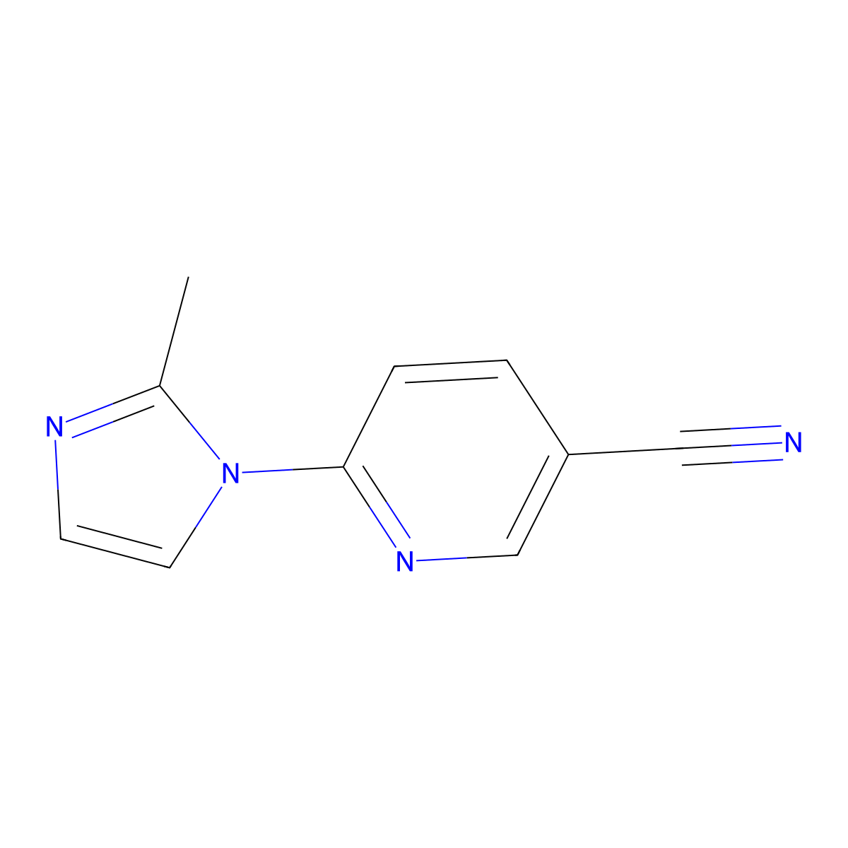 6-(2-methyl-1H-imidazol-1-yl)pyridine-3-carbonitrile molecular structure, CAS 1016839-05-6