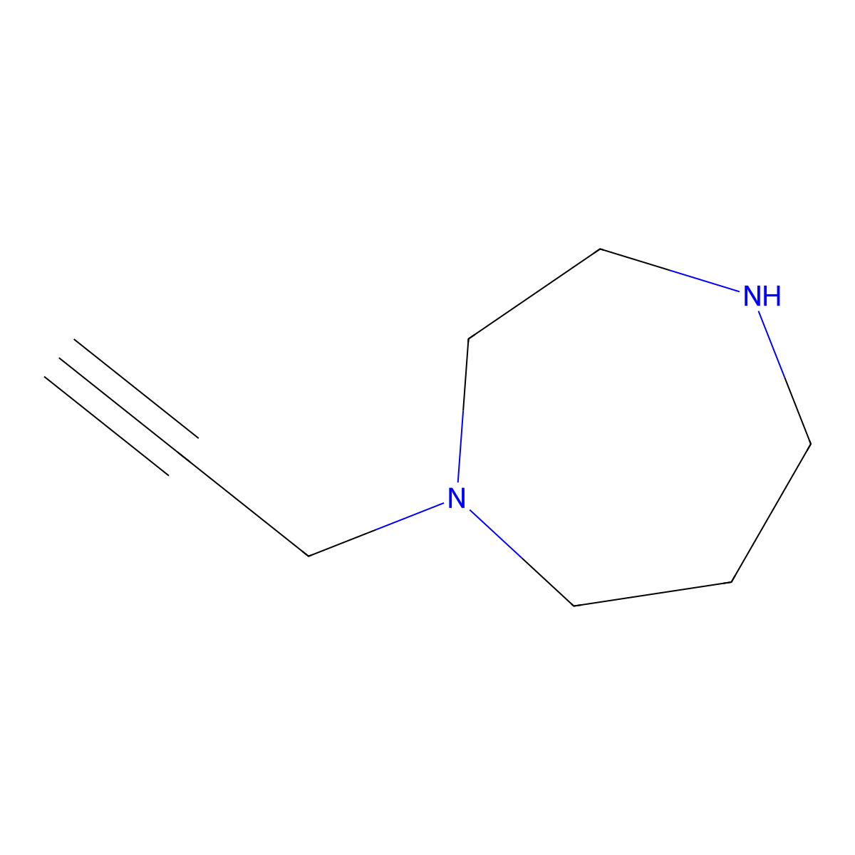 1-(Prop-2-yn-1-yl)-1,4-diazepane molecular structure, CAS 1016839-07-8