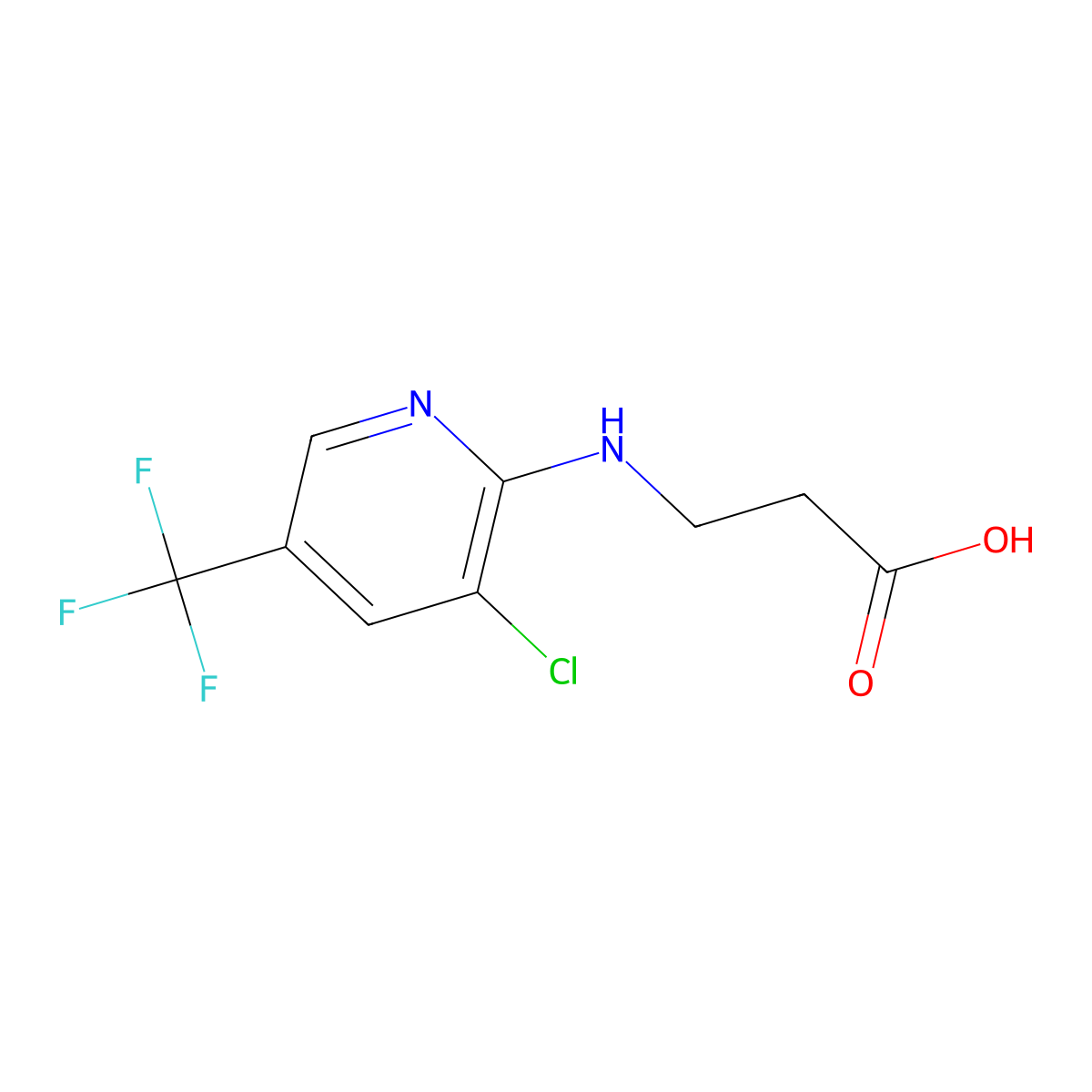 3-{[3-Chloro-5-(trifluoromethyl)pyridin-2-yl]amino}propanoic acid molecular structure, CAS 1016839-74-9