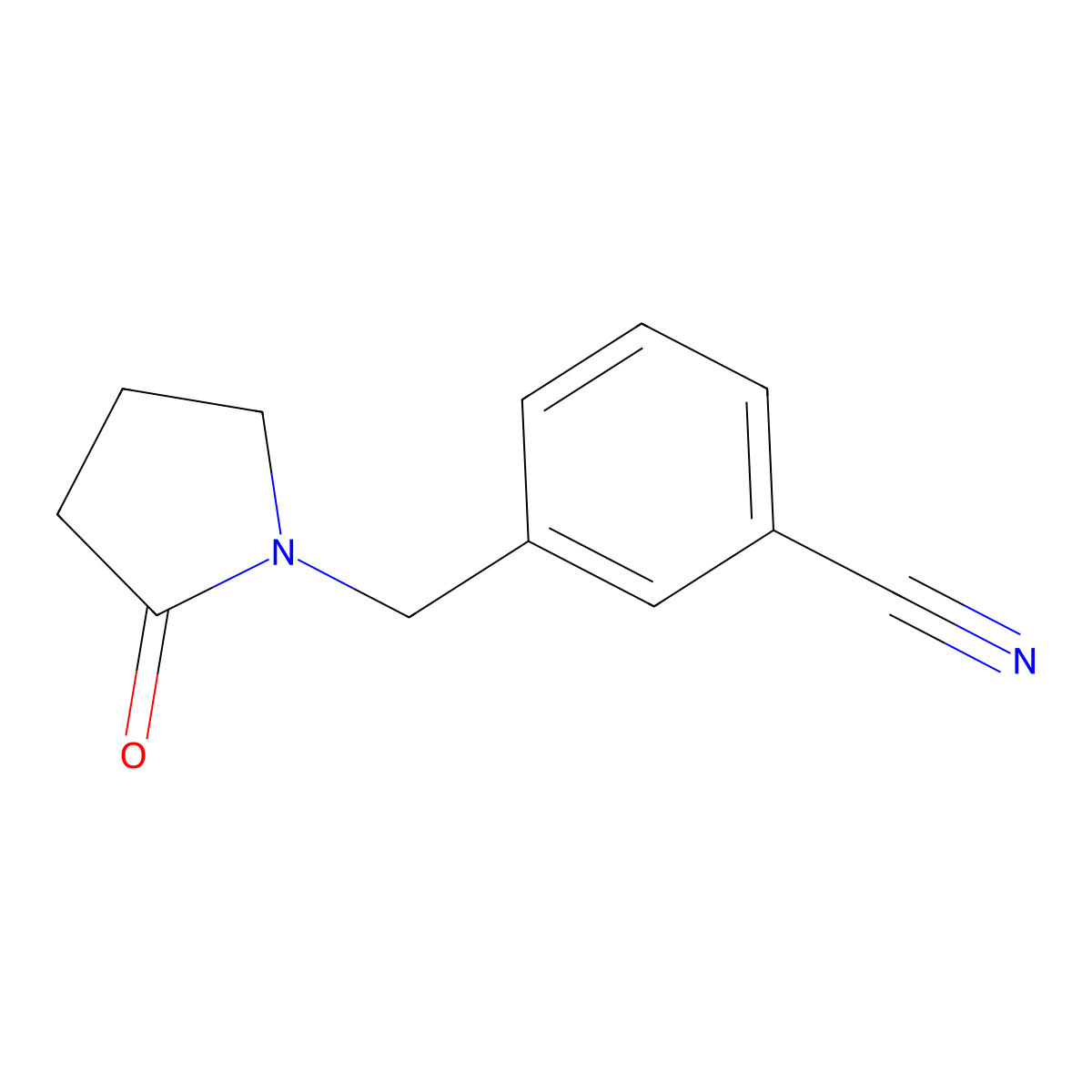 3-[(2-Oxopyrrolidin-1-yl)methyl]benzonitrile molecular structure, CAS 1016840-72-4