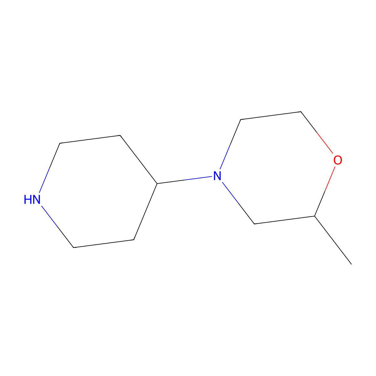 2-Methyl-4-(piperidin-4-yl)morpholine molecular structure, CAS 1016841-08-9