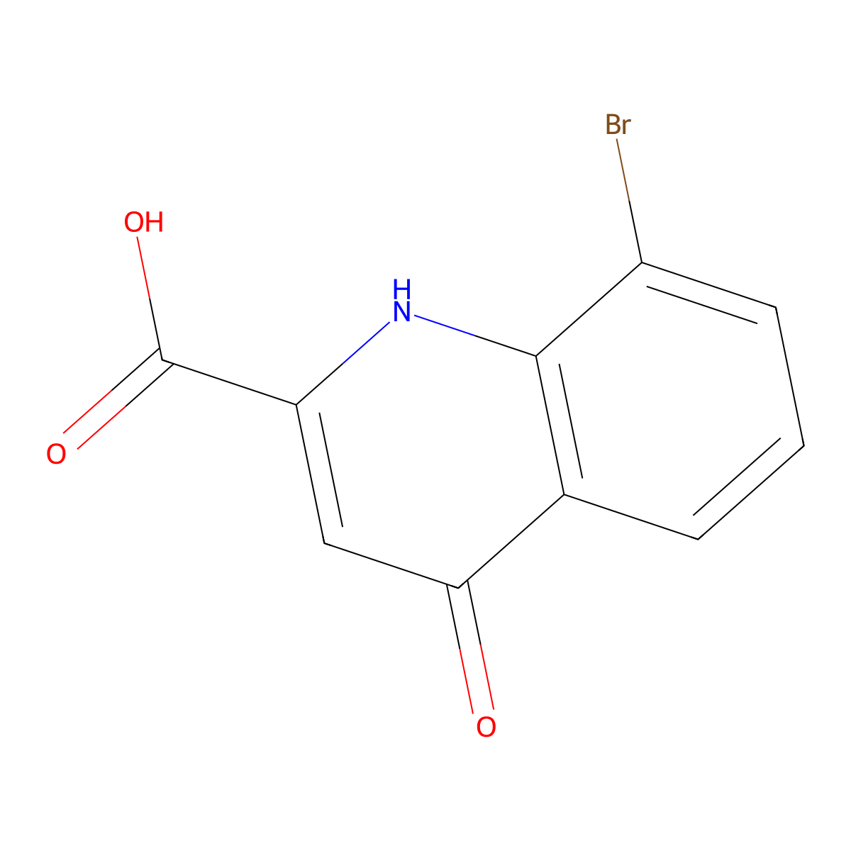8-Bromo-4-oxo-1,4-dihydroquinoline-2-carboxylic acid molecular structure, CAS 1016841-45-4