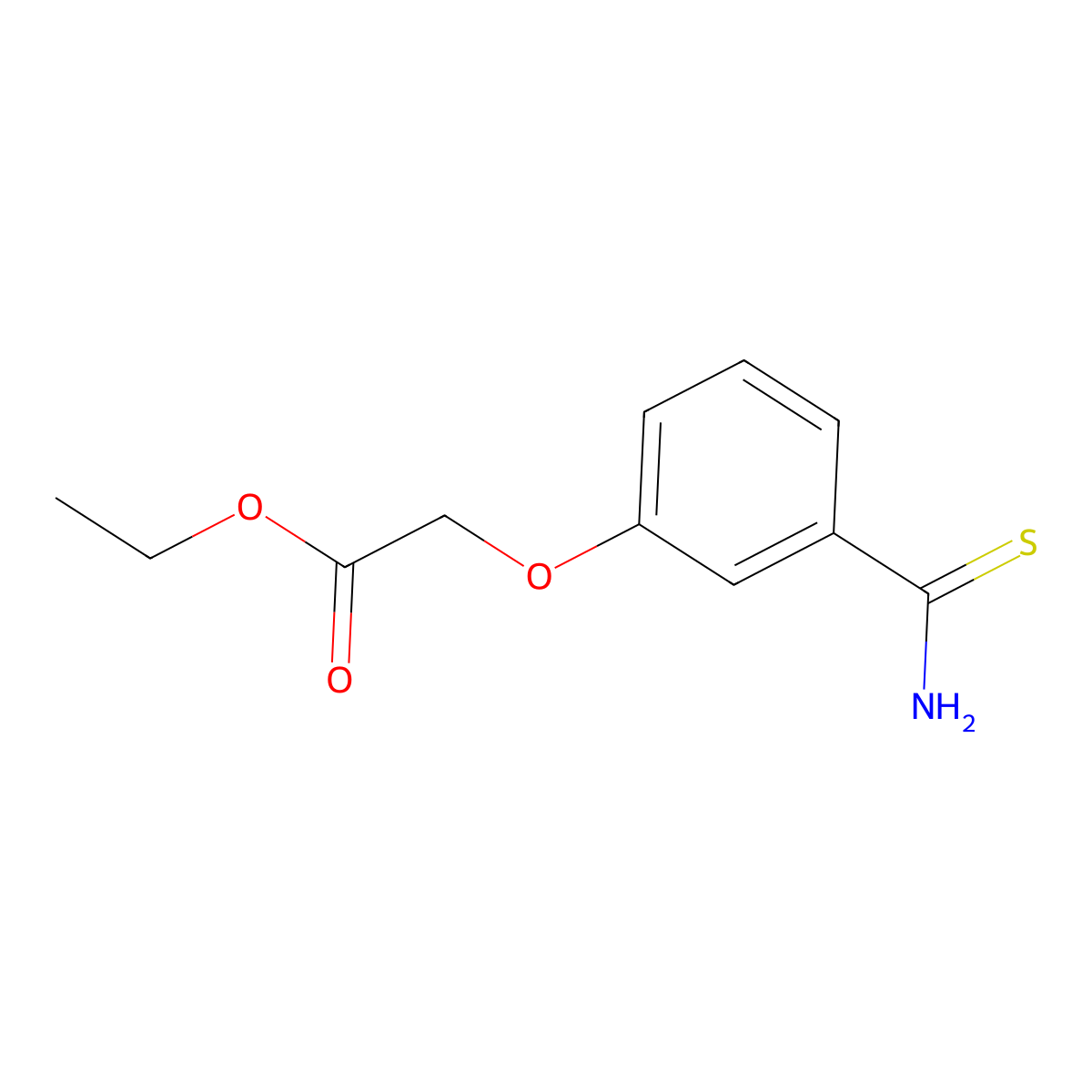 Ethyl 2-(3-carbamothioylphenoxy)acetate molecular structure, CAS 1016841-47-6