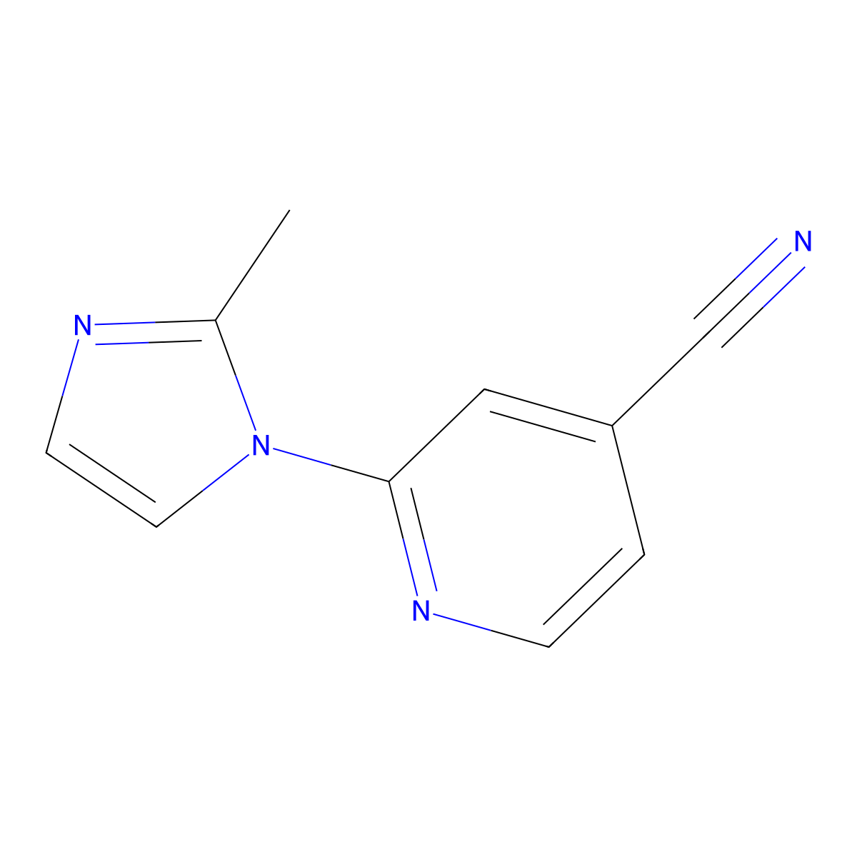 2-(2-methyl-1H-imidazol-1-yl)pyridine-4-carbonitrile molecular structure, CAS 1016841-67-0