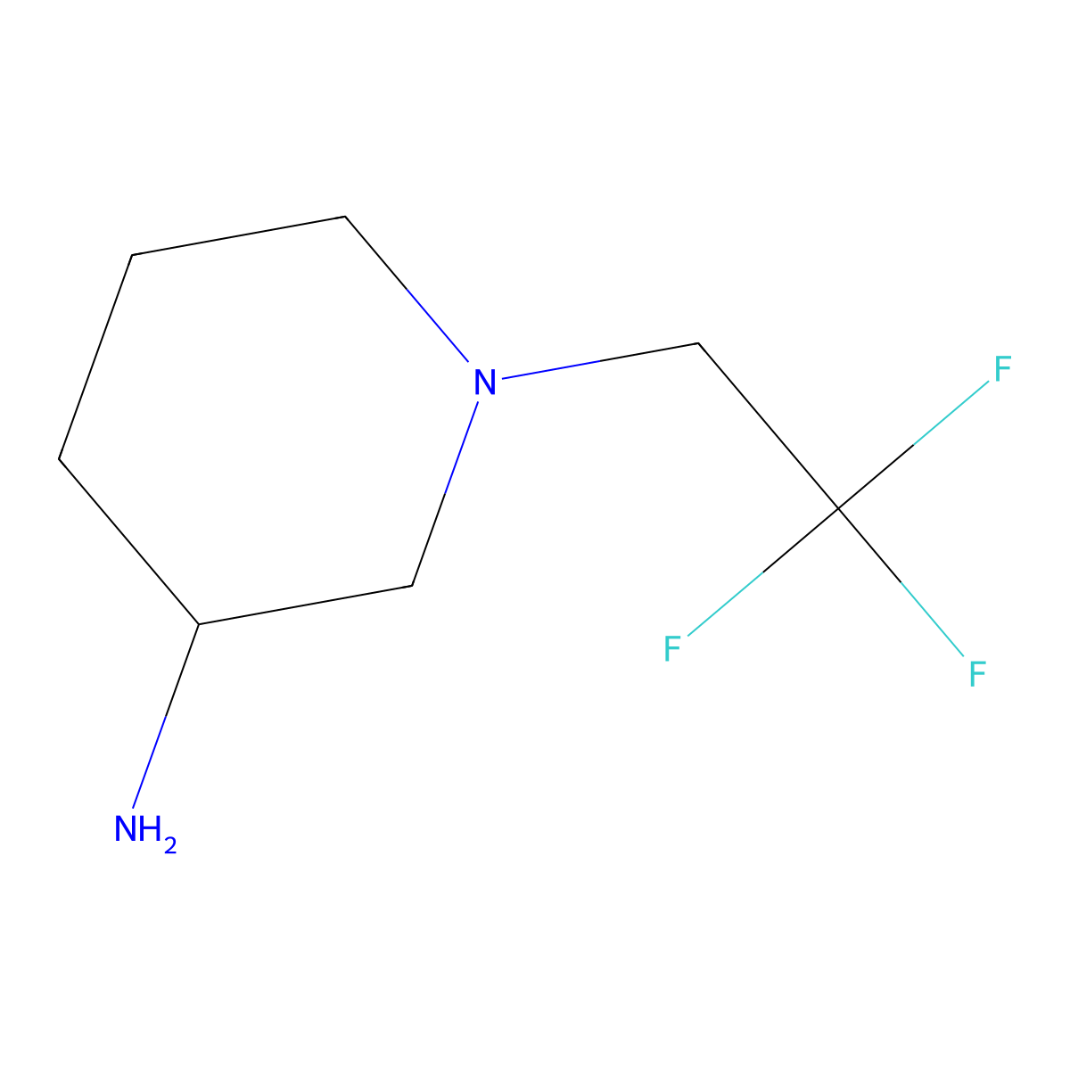 1-(2,2,2-Trifluoroethyl)piperidin-3-amine molecular structure, CAS 1016842-50-4